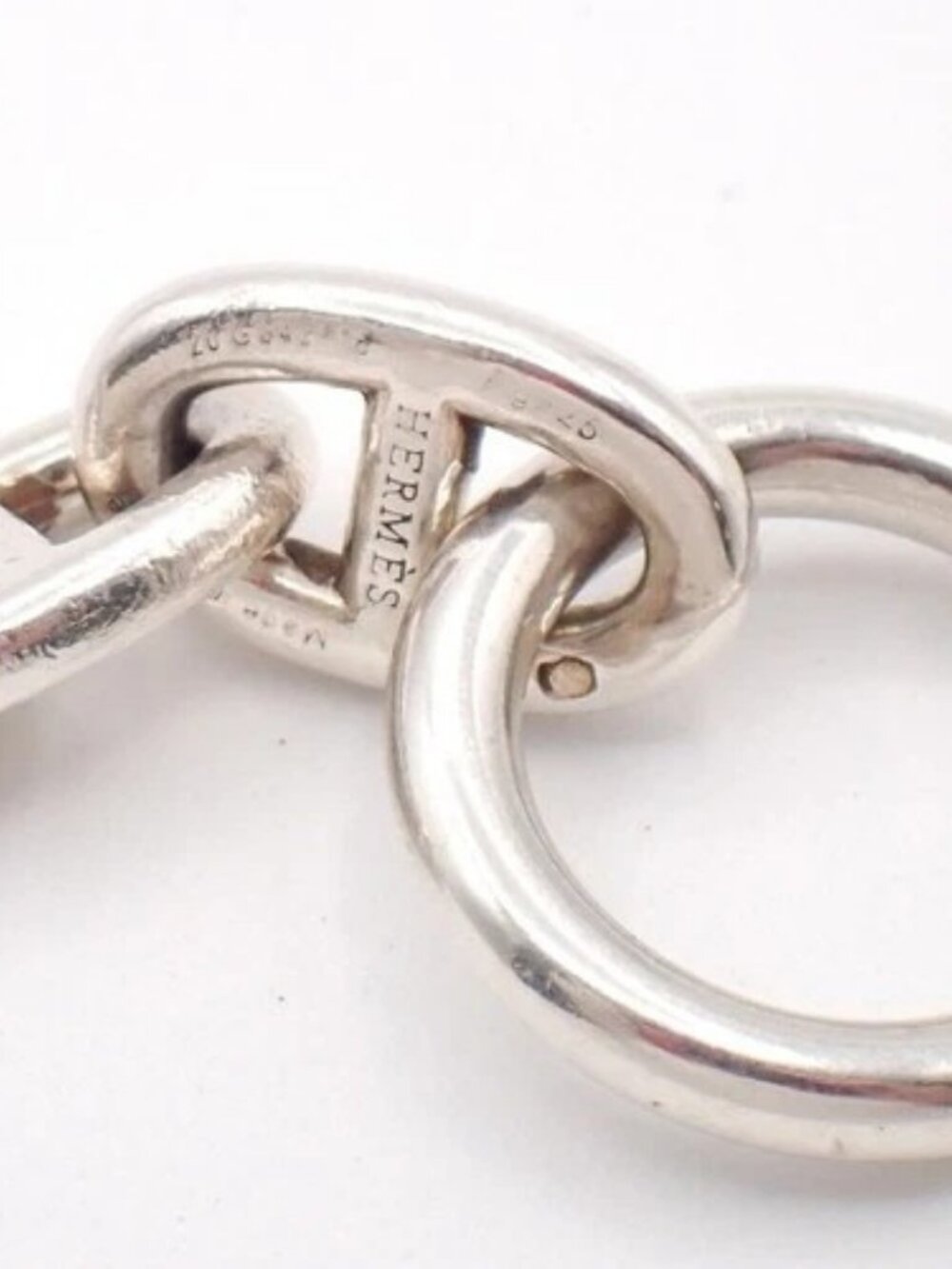 HERMES Logo Chaine D'ancre MM Chain Bracelet 16 Link Silver Ag925 385LC631 - Picture 6 of 6